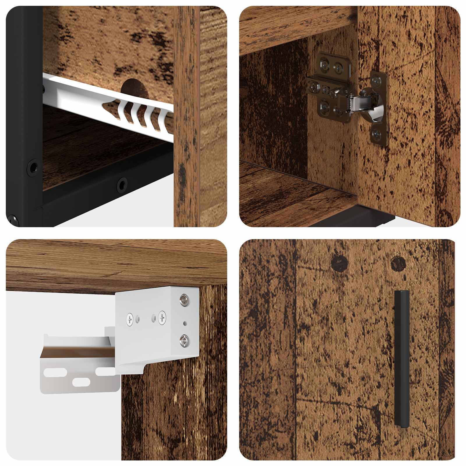 Badezimmermöbel-Set mit Schubladen 2 pcs Altholz Holzwerkstoff
