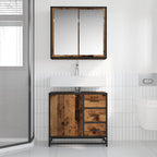 Badezimmermöbel-Set mit Schubladen 2 pcs Altholz Holzwerkstoff
