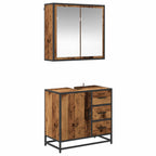 Badezimmermöbel-Set mit Schubladen 2 pcs Altholz Holzwerkstoff