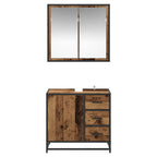 Badezimmermöbel-Set mit Schubladen 2 pcs Altholz Holzwerkstoff