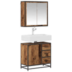 Badezimmermöbel-Set mit Schubladen 2 pcs Altholz Holzwerkstoff