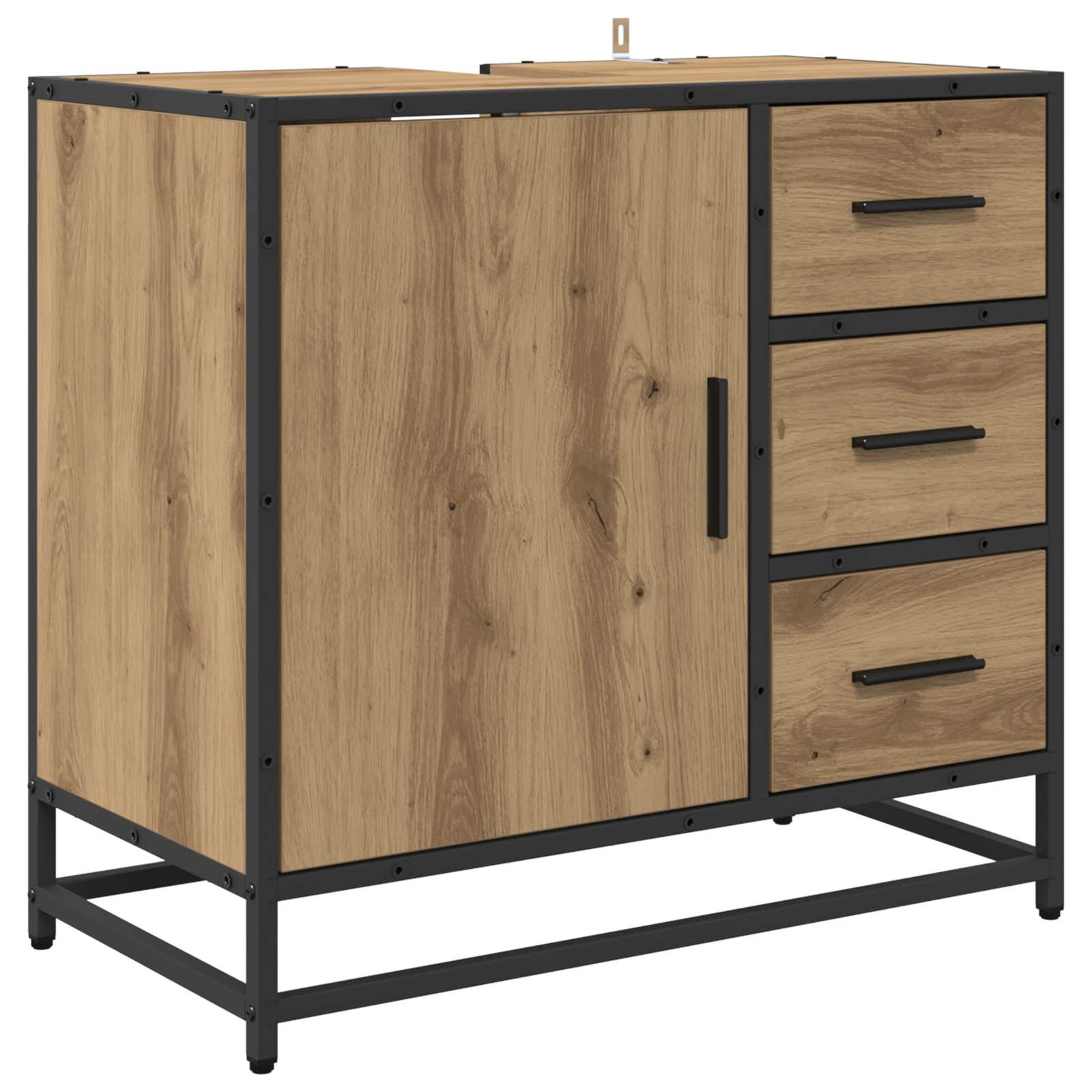 Badezimmermöbel-Set mit Regal 2 pcs Artisan-Eiche Holzwerkstoff