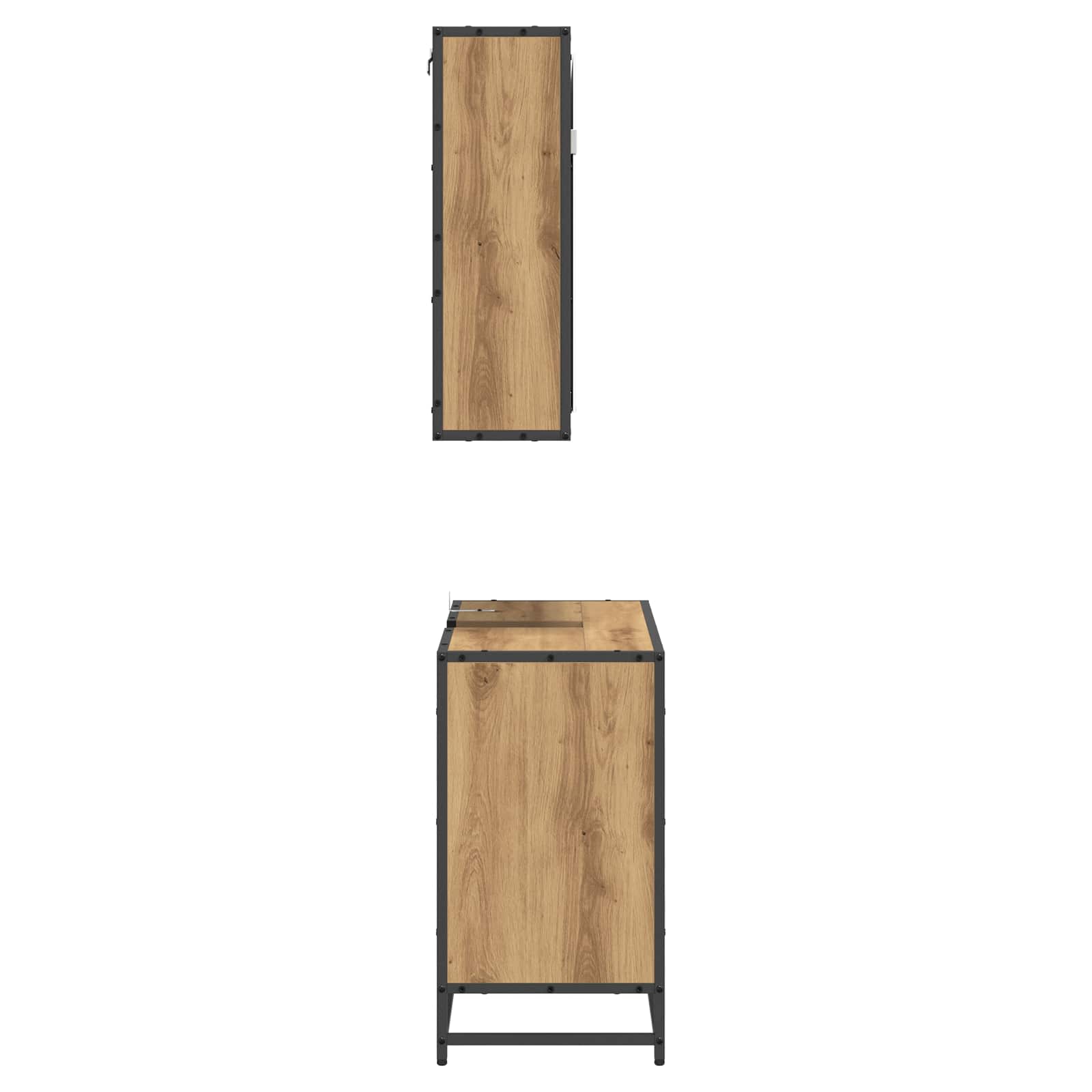 Badezimmermöbel-Set mit Regal 2 pcs Artisan-Eiche Holzwerkstoff
