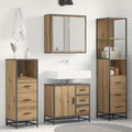 Badezimmermöbel-Set mit Regal 4 pcs Artisan-Eiche Holzwerkstoff
