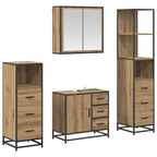 Badezimmermöbel-Set mit Regal 4 pcs Artisan-Eiche Holzwerkstoff
