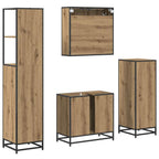 Badezimmermöbel-Set mit Regal 4 pcs Artisan-Eiche Holzwerkstoff