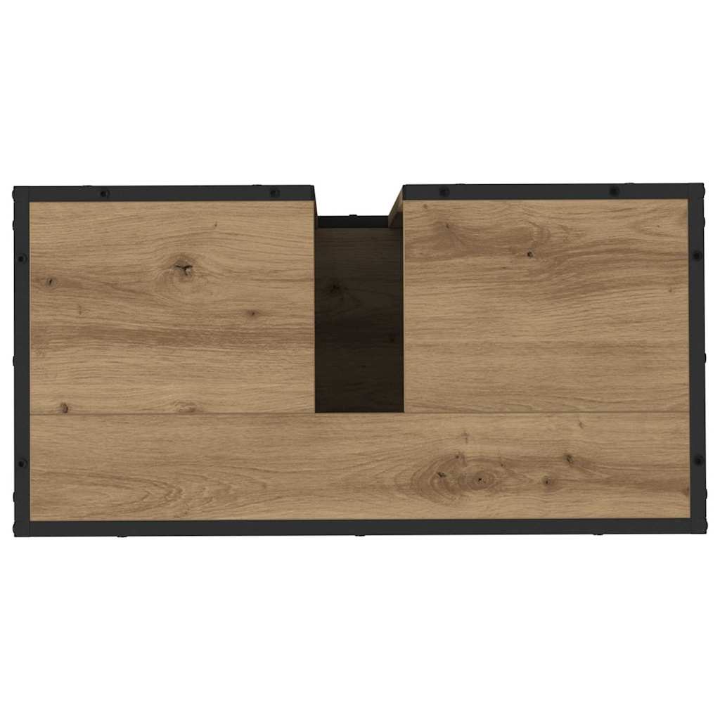 Badezimmermöbel-Set mit Regal 4 pcs Artisan-Eiche Holzwerkstoff