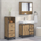 Badezimmermöbel-Set mit Regal 3 pcs Artisan-Eiche Holzwerkstoff