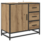 Badezimmermöbel-Set mit Regal 3 pcs Artisan-Eiche Holzwerkstoff