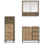 Badezimmermöbel-Set mit Regal 3 pcs Artisan-Eiche Holzwerkstoff