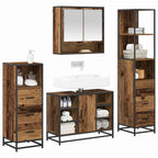 Badezimmermöbel-Set mit Schubladen 4 pcs Altholz Holzwerkstoff