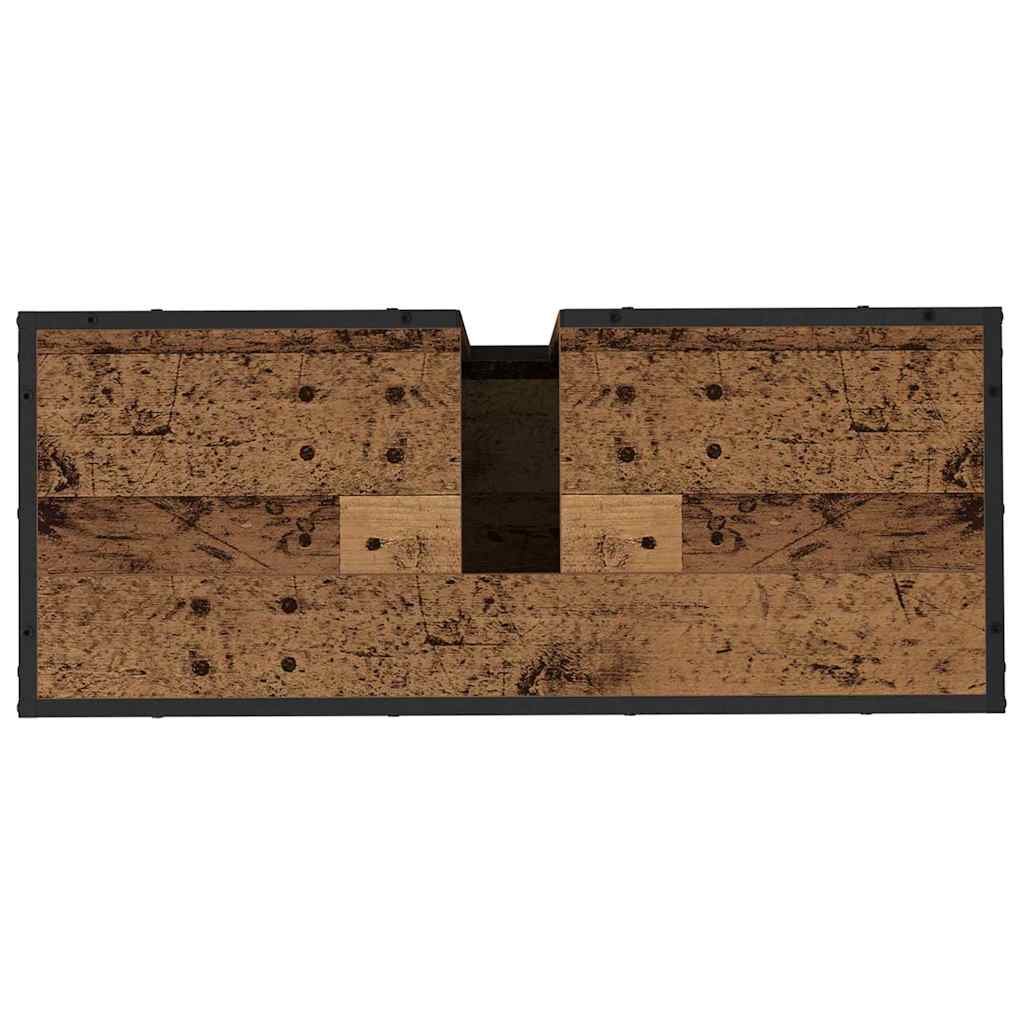 Badezimmermöbel-Set mit Schubladen 4 pcs Altholz Holzwerkstoff