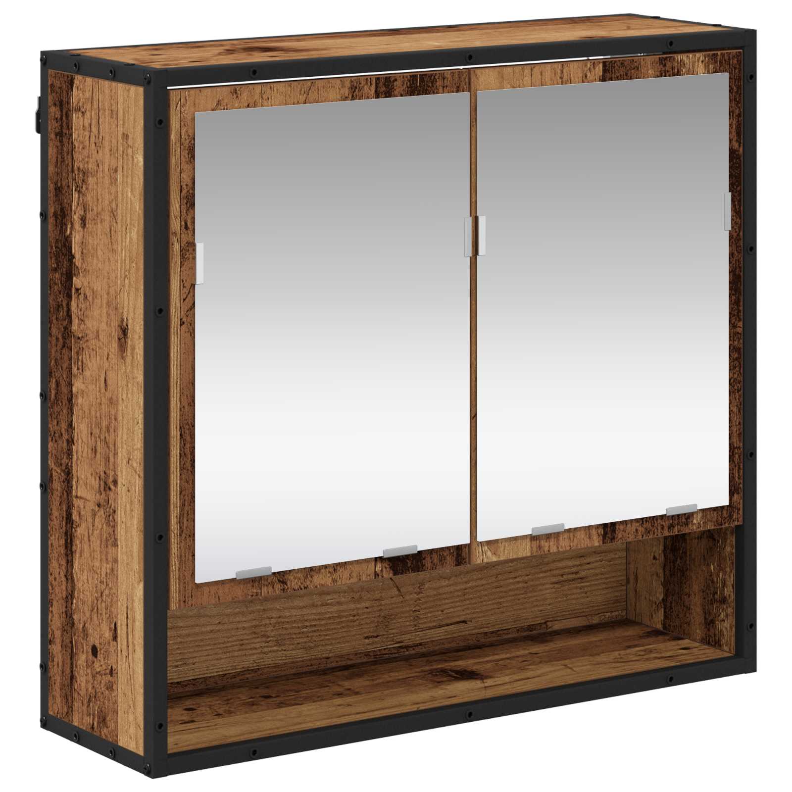 Badezimmermöbel-Set mit Regal 2 pcs Altholz Holzwerkstoff
