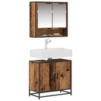 Badezimmermöbel-Set mit Regal 2 pcs Altholz Holzwerkstoff