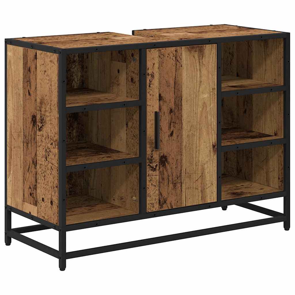 Badezimmermöbel-Set mit Schubladen 4 pcs Altholz Holzwerkstoff