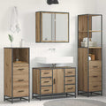 Badezimmermöbel-Set mit Regal 3 pcs Artisan-Eiche Holzwerkstoff