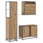 Badezimmermöbel-Set mit Regal 3 pcs Artisan-Eiche Holzwerkstoff