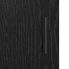 Badezimmermöbel-Set 3 pcs Schwarz Eichen-Optik Holzwerkstoff