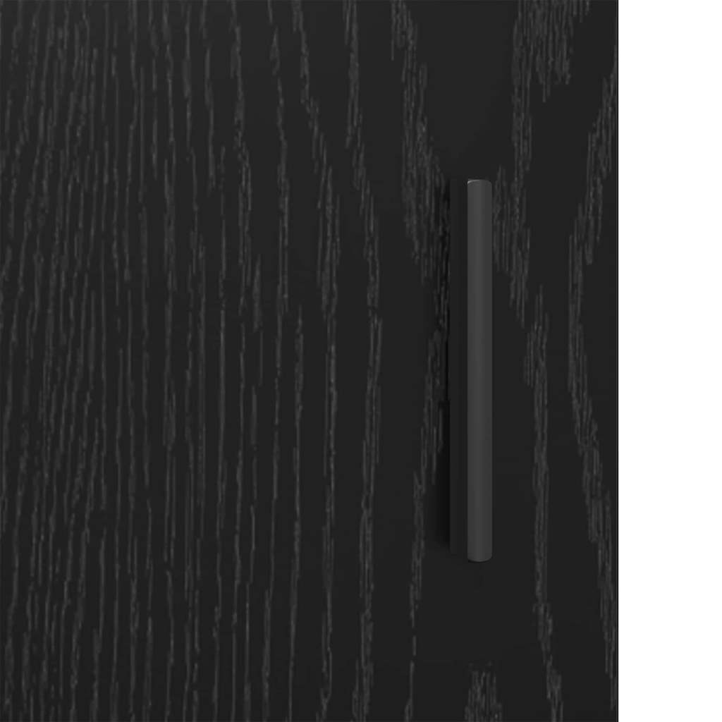 Badezimmermöbel-Set 3 pcs Schwarz Eichen-Optik Holzwerkstoff