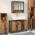 Badezimmermöbel-Set mit Regal 2 pcs Altholz Holzwerkstoff