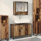 Badezimmermöbel-Set mit Regal 2 pcs Altholz Holzwerkstoff