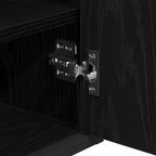 Badezimmermöbel-Set 3 pcs Schwarz Eichen-Optik Holzwerkstoff