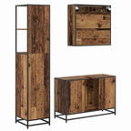 Badezimmermöbel-Set mit Schubladen 3 pcs Altholz Holzwerkstoff