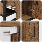 Badezimmermöbel-Set mit Schubladen 3 pcs Altholz Holzwerkstoff