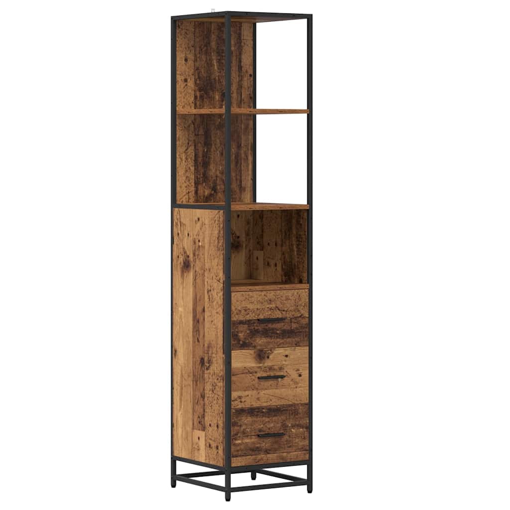 Badezimmermöbel-Set mit Schubladen 3 pcs Altholz Holzwerkstoff