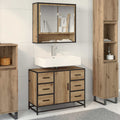 Badezimmermöbel-Set mit Regal 2 pcs Artisan-Eiche Holzwerkstoff