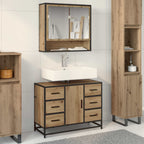 Badezimmermöbel-Set mit Regal 2 pcs Artisan-Eiche Holzwerkstoff