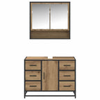 Badezimmermöbel-Set mit Regal 2 pcs Artisan-Eiche Holzwerkstoff