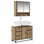 Badezimmermöbel-Set mit Regal 2 pcs Artisan-Eiche Holzwerkstoff