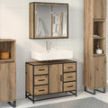 Badezimmermöbel-Set mit Regal 2 pcs Artisan-Eiche Holzwerkstoff