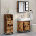 Badezimmermöbel-Set mit Schubladen 3 pcs Altholz Holzwerkstoff