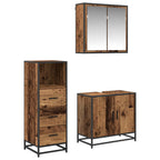 Badezimmermöbel-Set mit Schubladen 3 pcs Altholz Holzwerkstoff