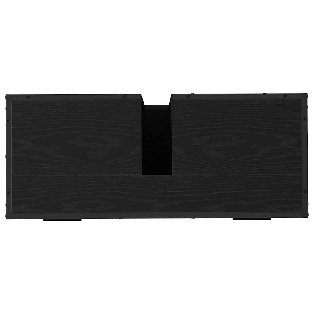 Badezimmermöbel-Set 4 pcs Schwarz Eichen-Optik Holzwerkstoff