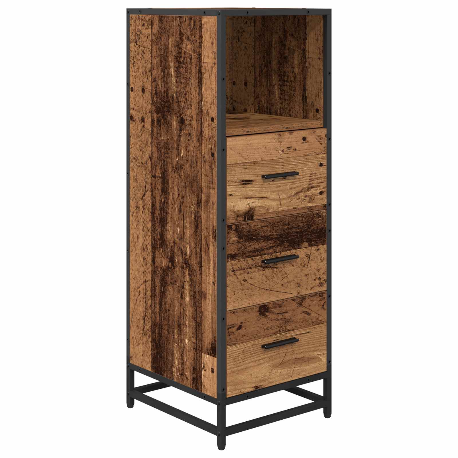 Badezimmermöbel-Set mit Schubladen 3 pcs Altholz Holzwerkstoff