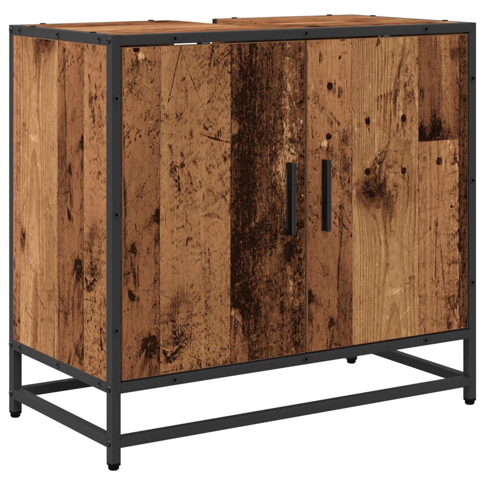 Badezimmermöbel-Set mit Schubladen 3 pcs Altholz Holzwerkstoff