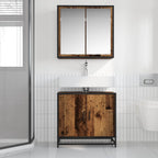 Badezimmermöbel-Set mit Regal 2 pcs Altholz Holzwerkstoff