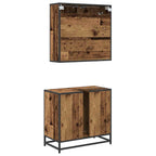 Badezimmermöbel-Set mit Regal 2 pcs Altholz Holzwerkstoff