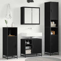 Badezimmermöbel-Set 4 pcs Schwarz Eichen-Optik Holzwerkstoff