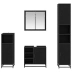 Badezimmermöbel-Set 4 pcs Schwarz Eichen-Optik Holzwerkstoff