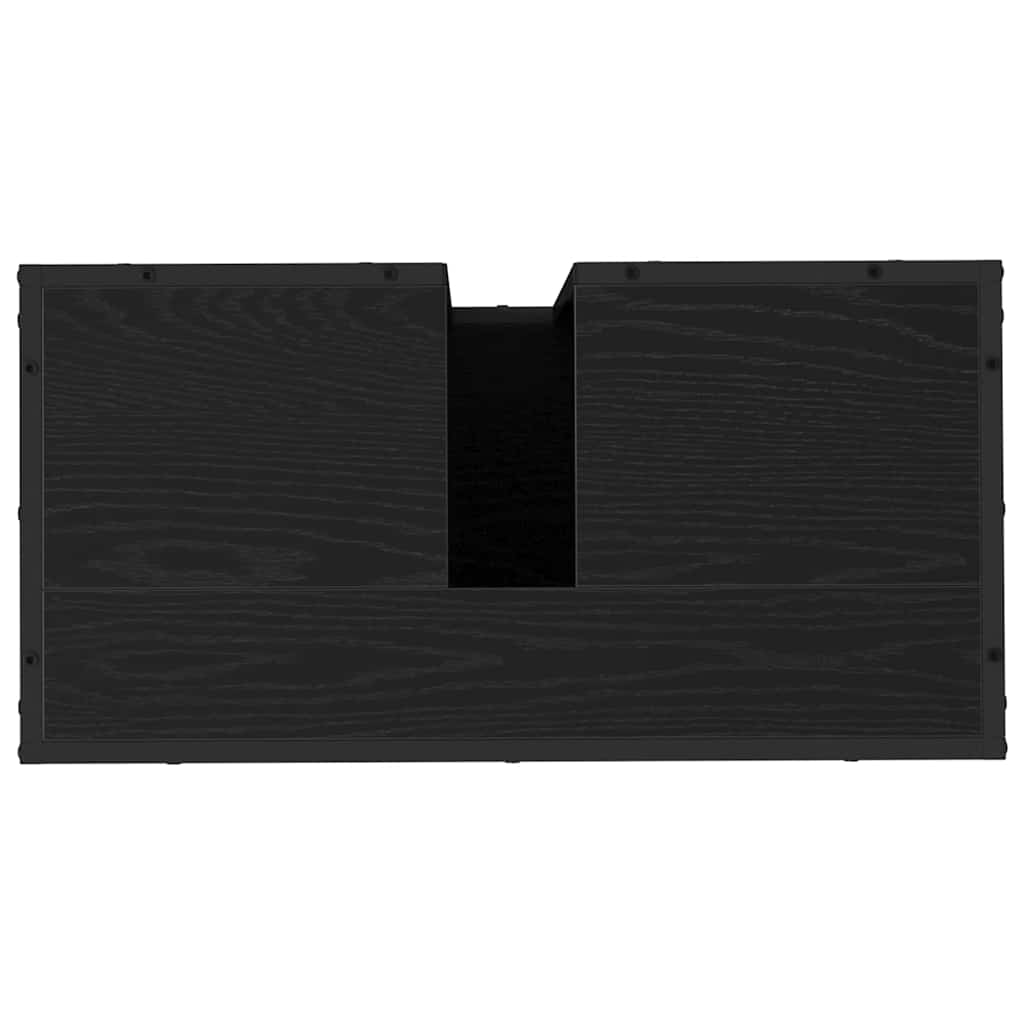 Badezimmermöbel-Set 4 pcs Schwarz Eichen-Optik Holzwerkstoff