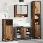 Badezimmermöbel-Set mit Regal 3 pcs Altholz Holzwerkstoff