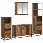 Badezimmermöbel-Set mit Schubladen 4 pcs Altholz Holzwerkstoff