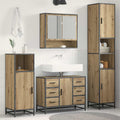 Badezimmermöbel-Set mit Regal 3 pcs Artisan-Eiche Holzwerkstoff