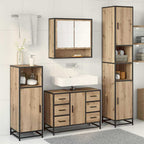 Badezimmermöbel-Set mit Regal 3 pcs Artisan-Eiche Holzwerkstoff