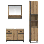 Badezimmermöbel-Set mit Regal 3 pcs Artisan-Eiche Holzwerkstoff