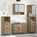 Badezimmermöbel-Set mit Regal 3 pcs Artisan-Eiche Holzwerkstoff